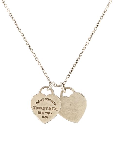 tiffany double heart tag pendant